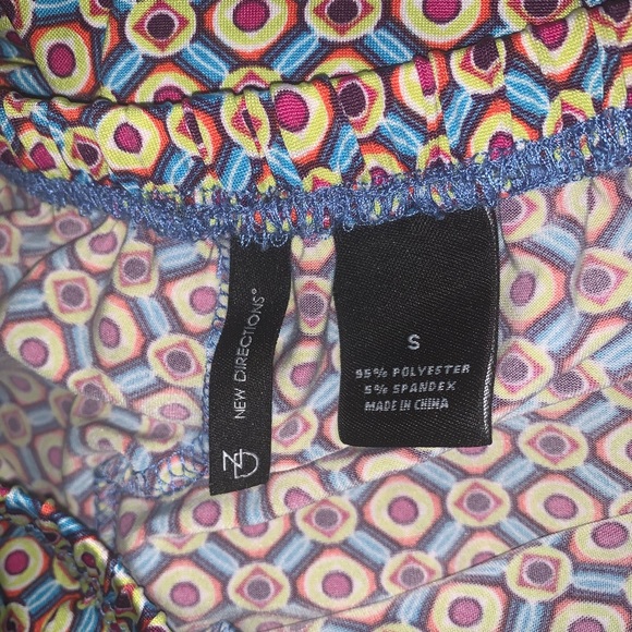 New Directions printed wide leg palazzo boho hippy pants size S - Picture 4 of 4